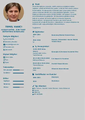 Hukuk Sekreteri Cv Örnekleri cv indir